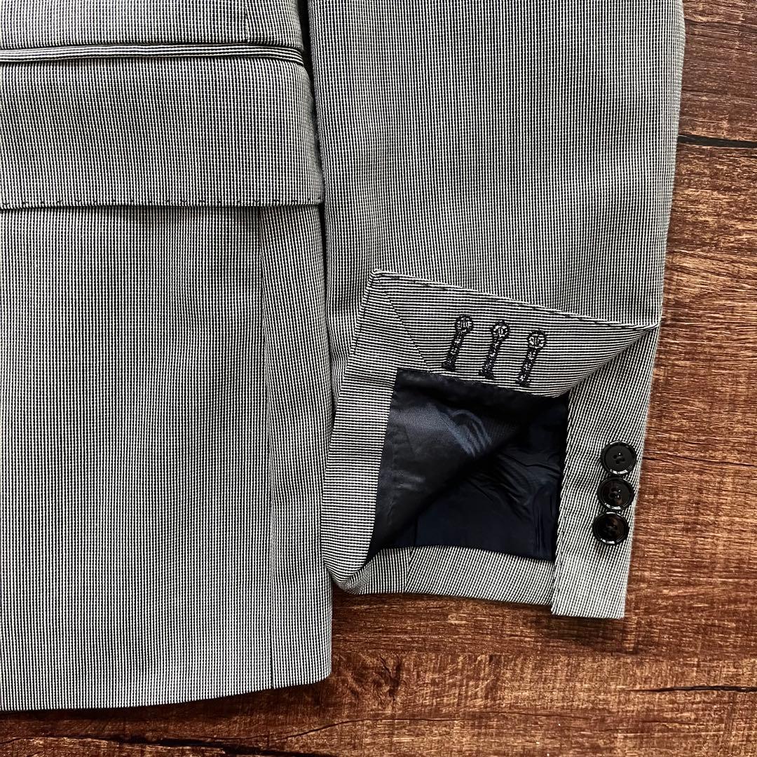 <極美品>TAGLIATORE ヴェスビオ 新ロゴ モノトーン ウールスーツ46