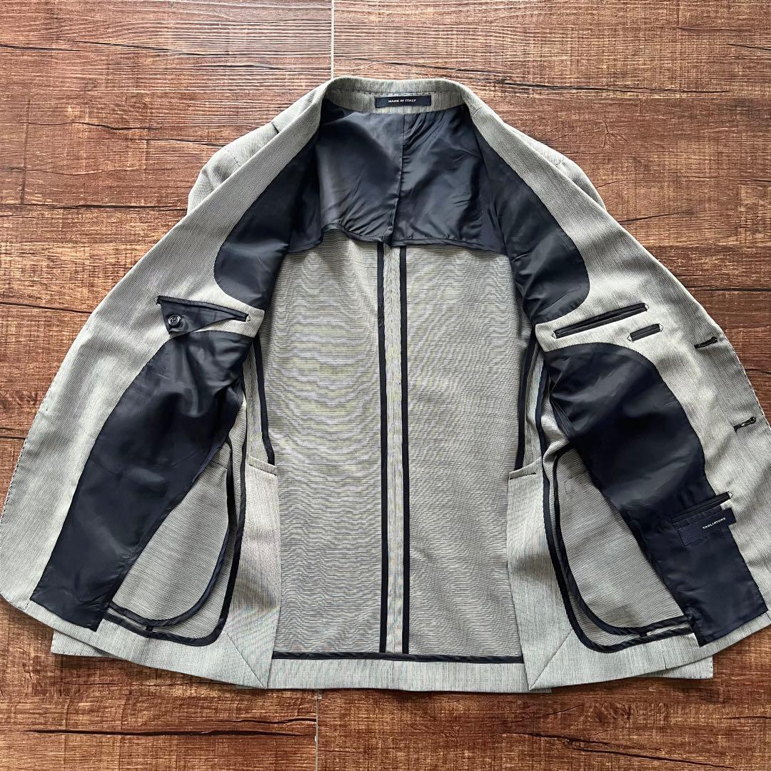 <極美品>TAGLIATORE ヴェスビオ 新ロゴ モノトーン ウールスーツ46