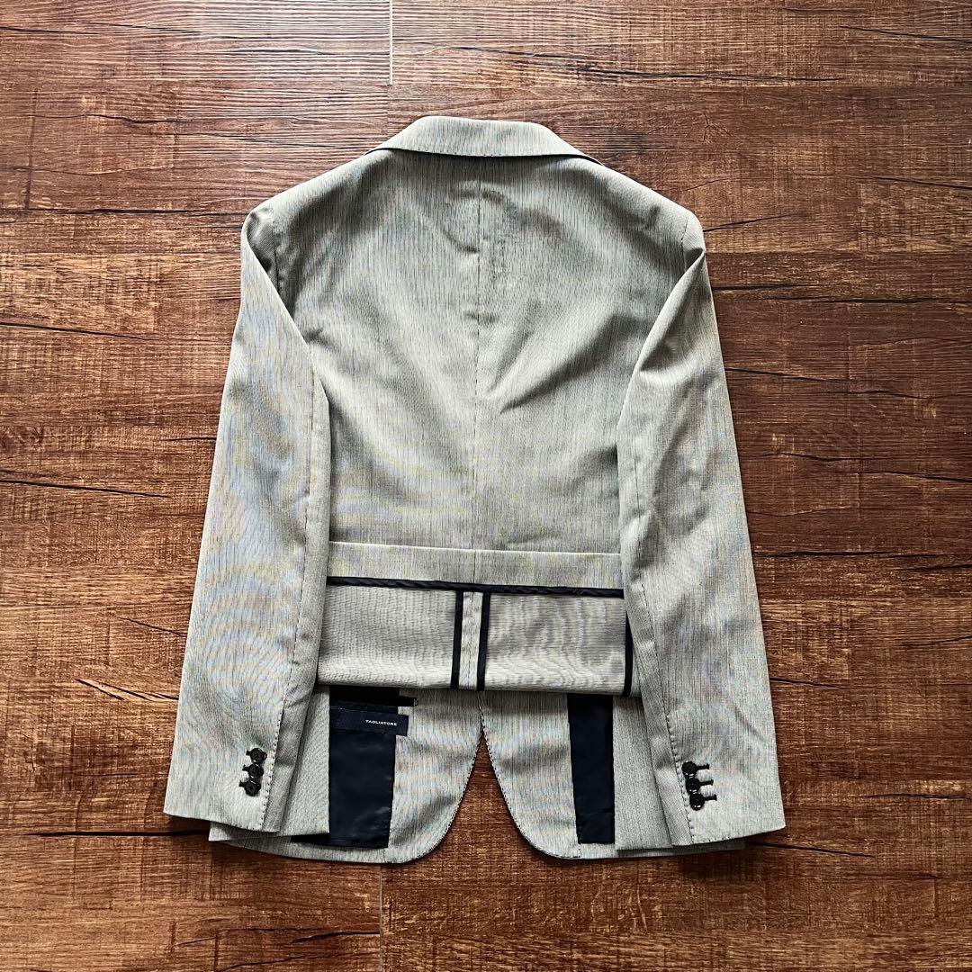 <極美品>TAGLIATORE ヴェスビオ 新ロゴ モノトーン ウールスーツ46