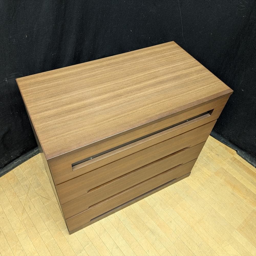 美品　府中　松岡家具　ウォールナット　桐　焼印　TVチェスト　リビングチェスト