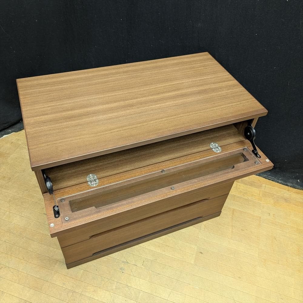 美品　府中　松岡家具　ウォールナット　桐　焼印　TVチェスト　リビングチェスト