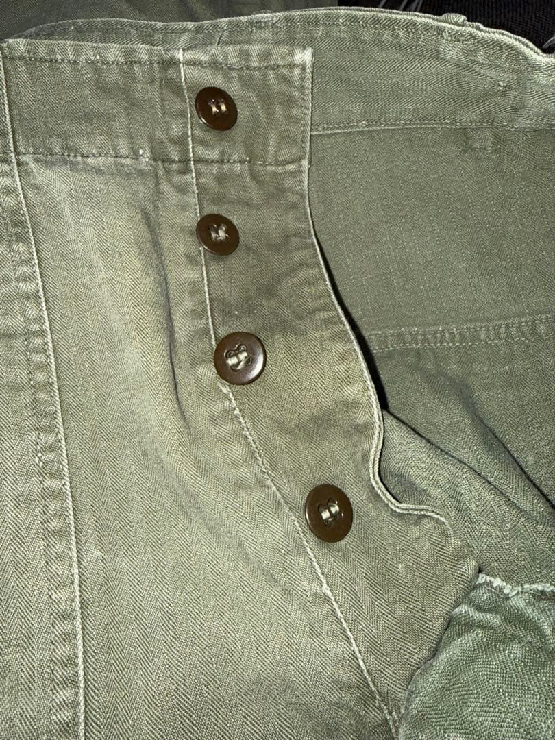 白*猫様 40s50s M-47 H.B.T ビンテージ　ベイカーパンツ　サイド