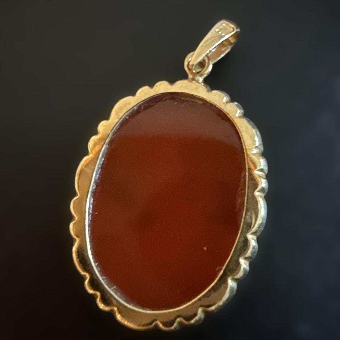 【新品未使用】K18 シェルカメオ ペンダントトップ