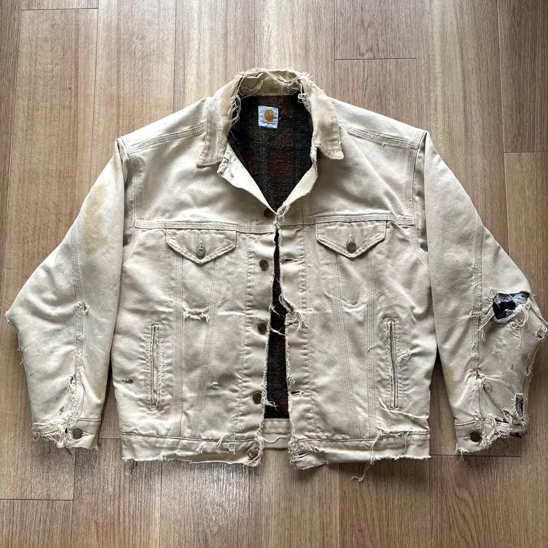スペシャル 珍品 カーハート トラッカージャケット 襤褸 ボロ USA 一点物