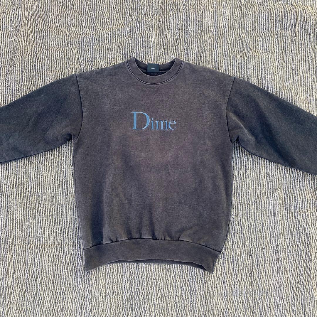 Dime ダークグレー クルーネック スウェット