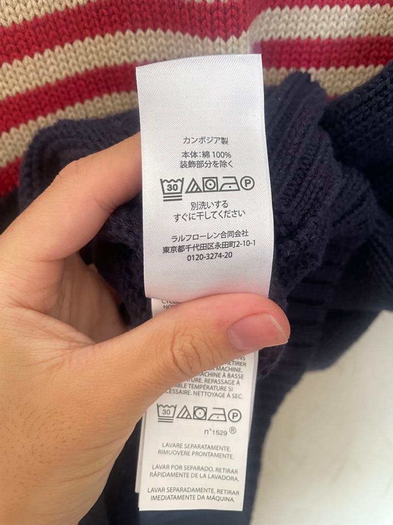 POLO RALPH LAUREN セーター 星条旗 ニットLサイズ ネイビー