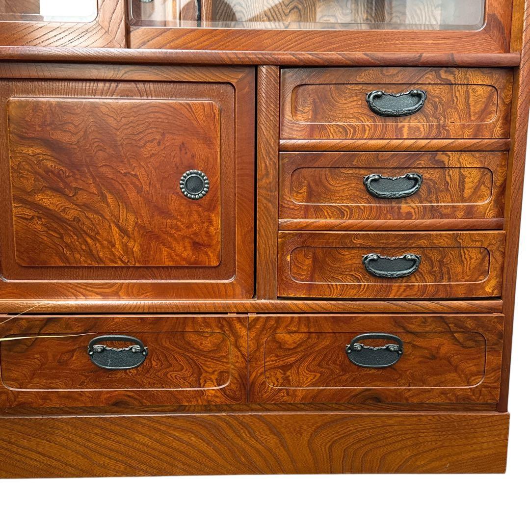 タンス 和風 茶箪笥 国産 茶ダンス 日本製 和茶棚 完成品 リビングボード