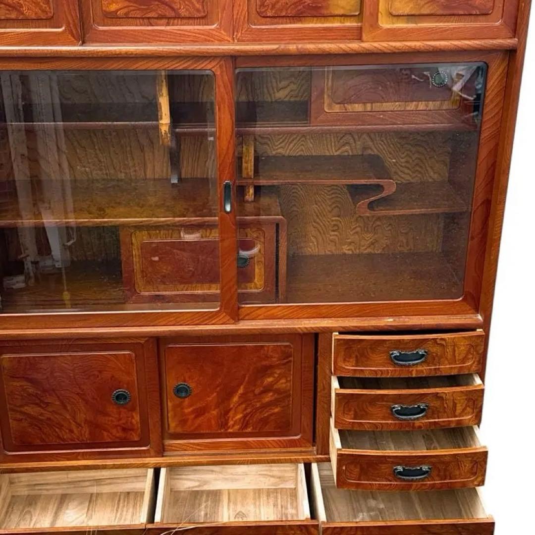 タンス 和風 茶箪笥 国産 茶ダンス 日本製 和茶棚 完成品 リビングボード