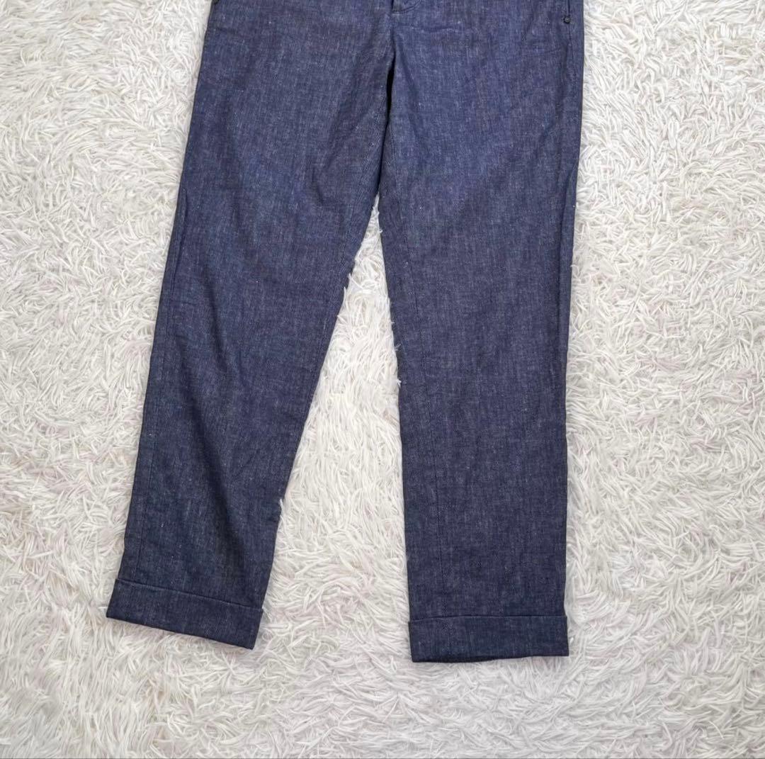 【美品】INCOTEX VERVE リネン&コットン デニム スラックス パンツ