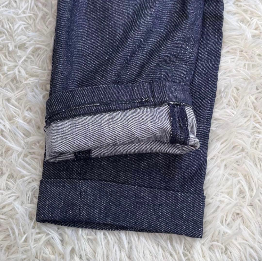 【美品】INCOTEX VERVE リネン&コットン デニム スラックス パンツ