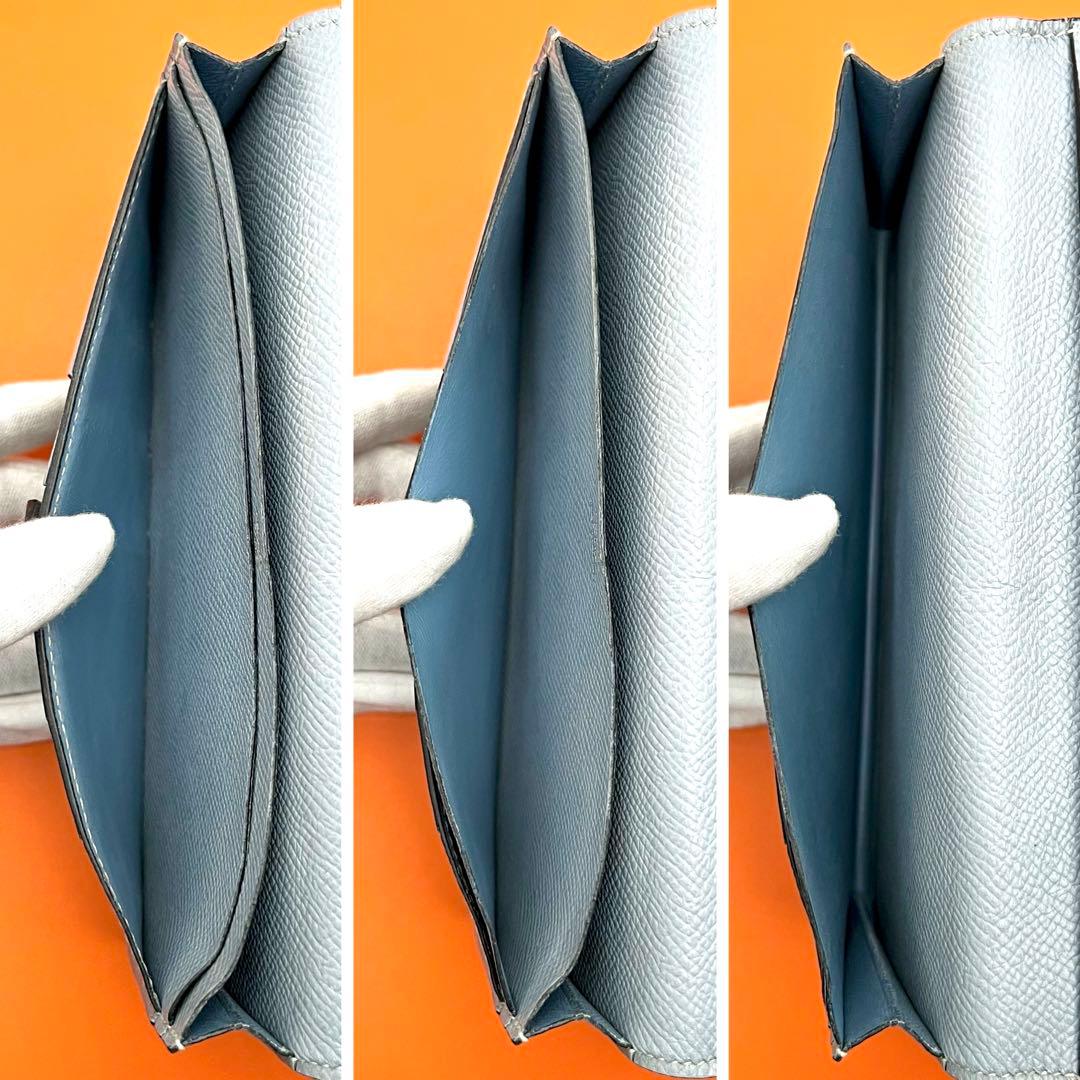 HERMES エルメス ベアンスフレ 希少カラー ライトグレー 財布 長財布