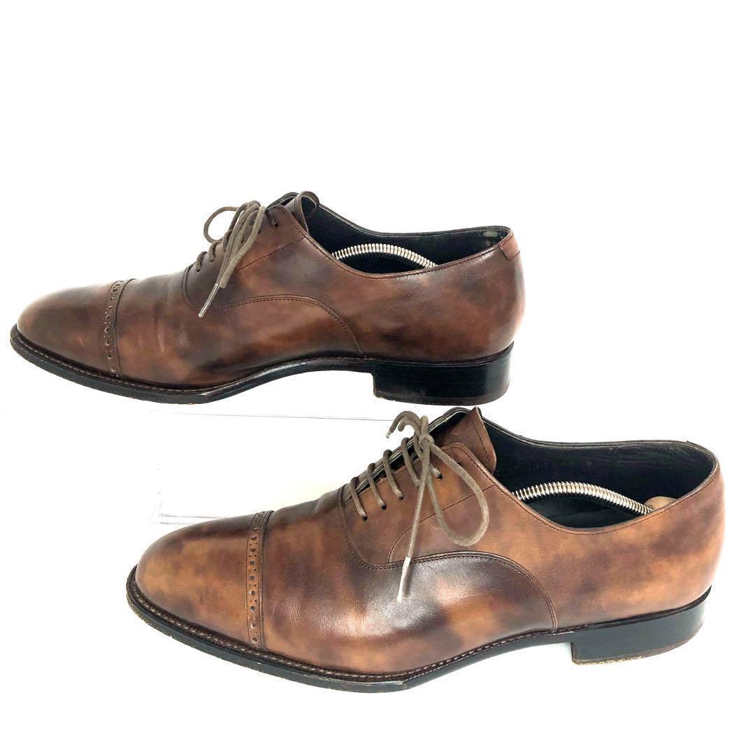 Perfetto ペルフェット ミュージアムカーフ 革靴 茶 26cm