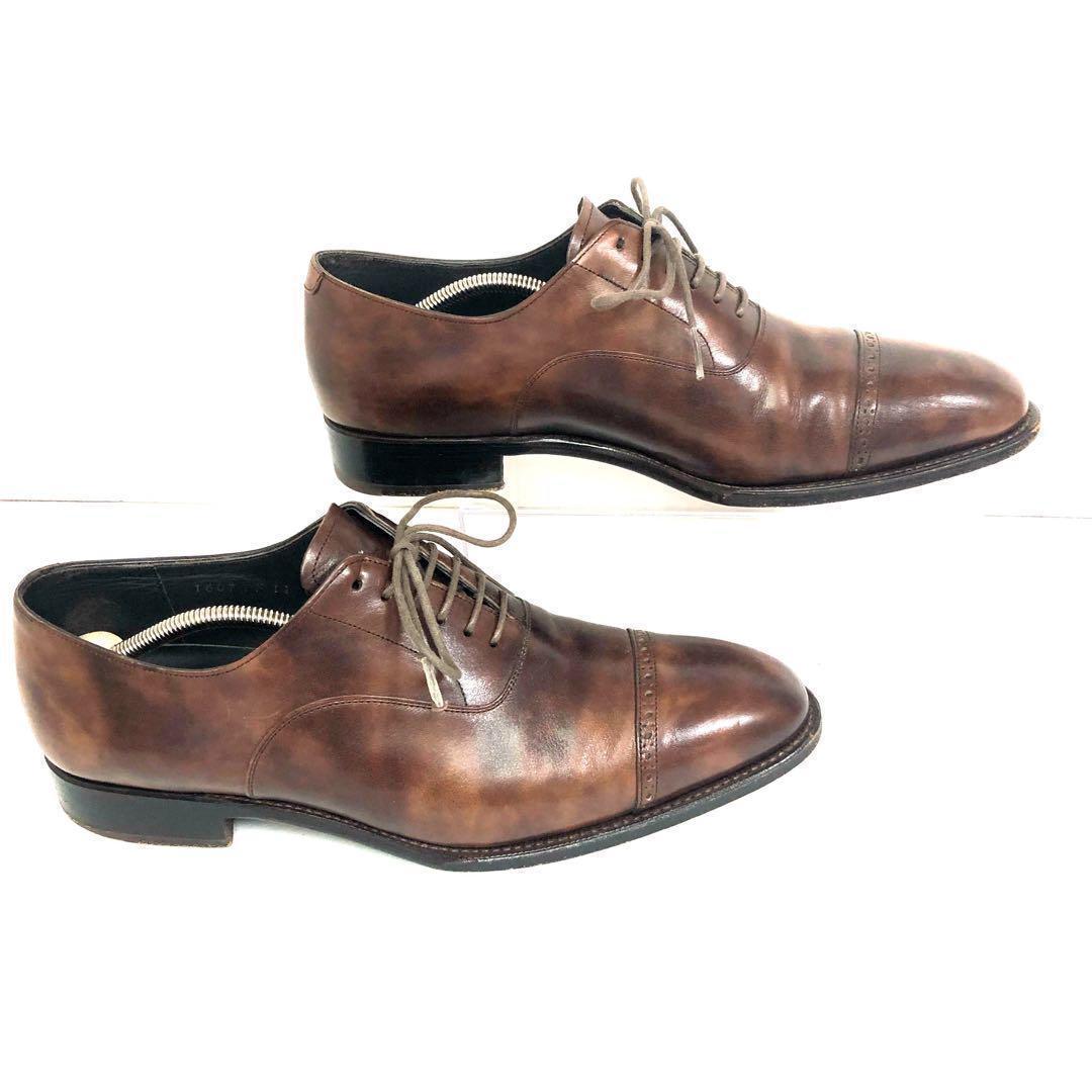 Perfetto ペルフェット ミュージアムカーフ 革靴 茶 26cm