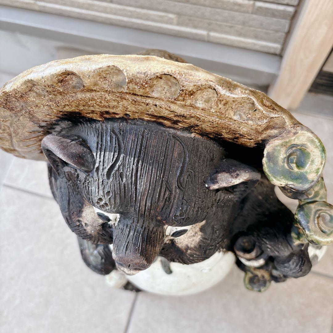 陶器製 たぬき 置物　信楽焼￼￼ たぬき　タヌキ　他抜き