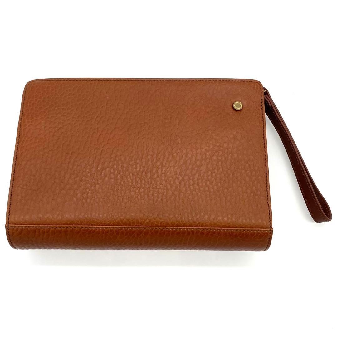 未使用級　Burberryセカンドバッグ　ブラウン　レザー　ノバチェック　箱付き