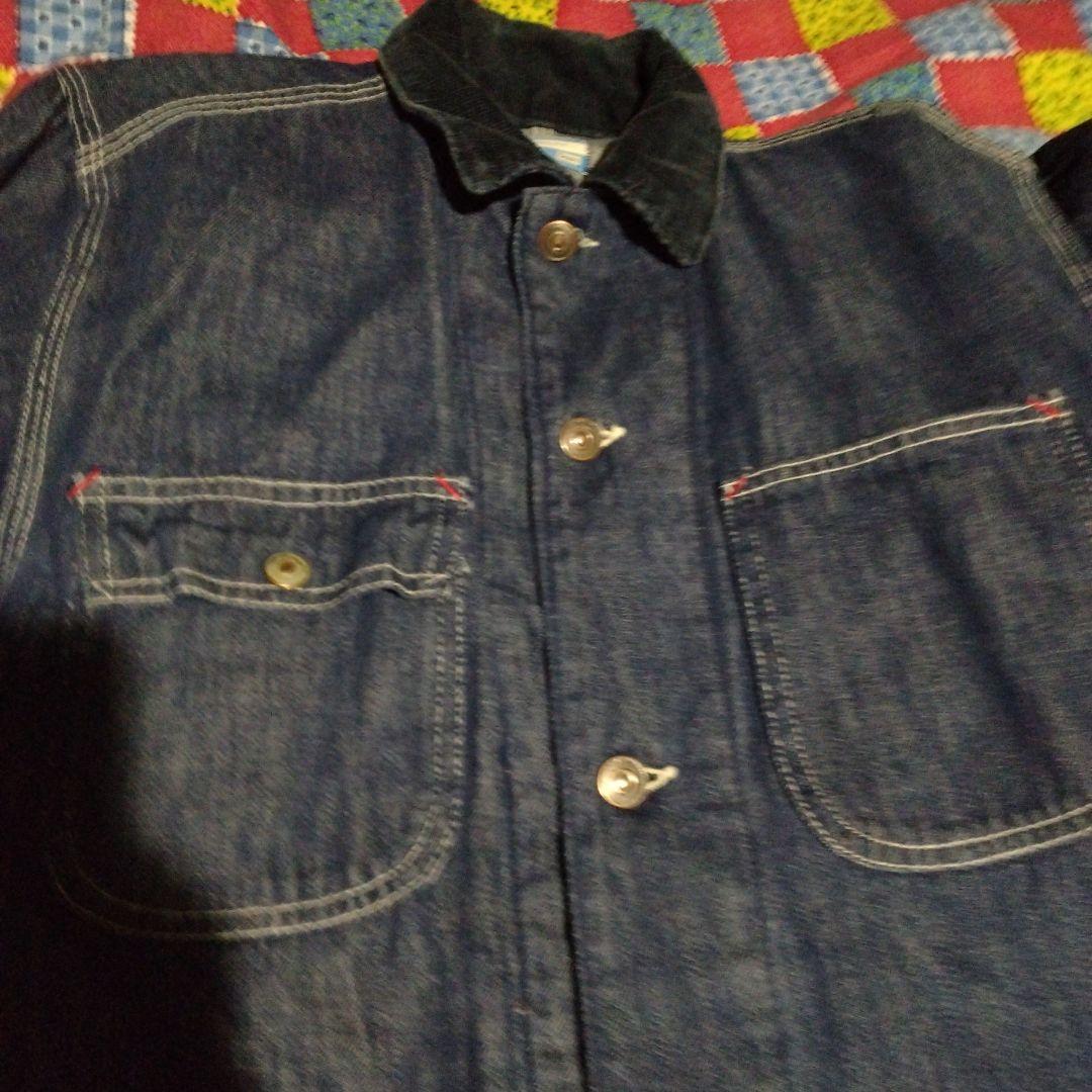 LEO ビンテージsearsデニムカバーオール リンゴと毛虫刺繍