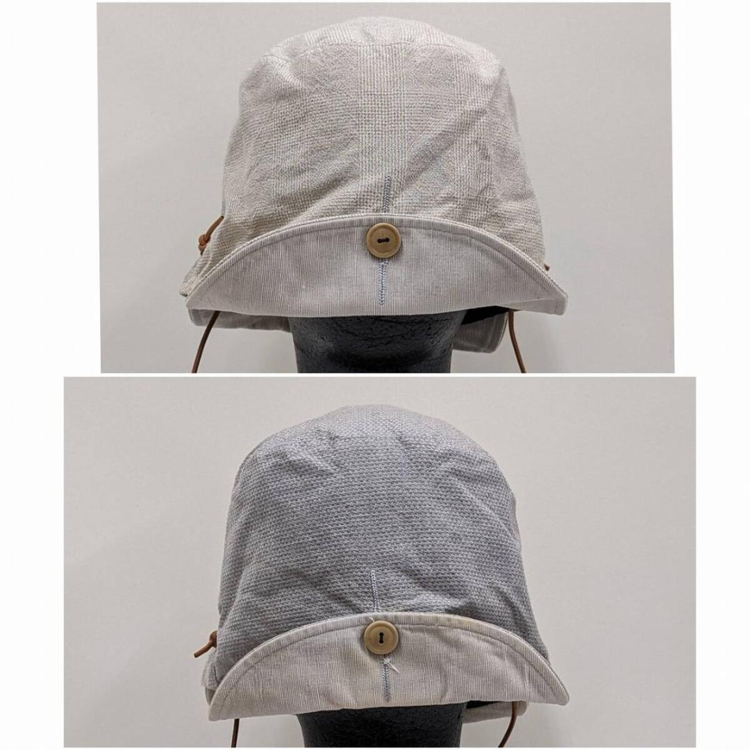 タカヒロミヤシタザソロイスト/ダブルバイザーハット/リネン混/レザー紐