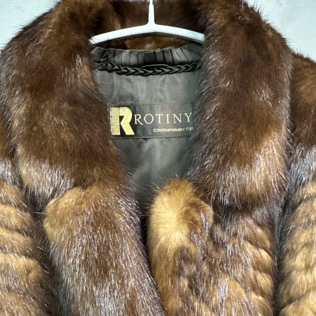 ROTINY 毛皮コート ハーフ　11 ミンクファー　ブラウン　ジャケット