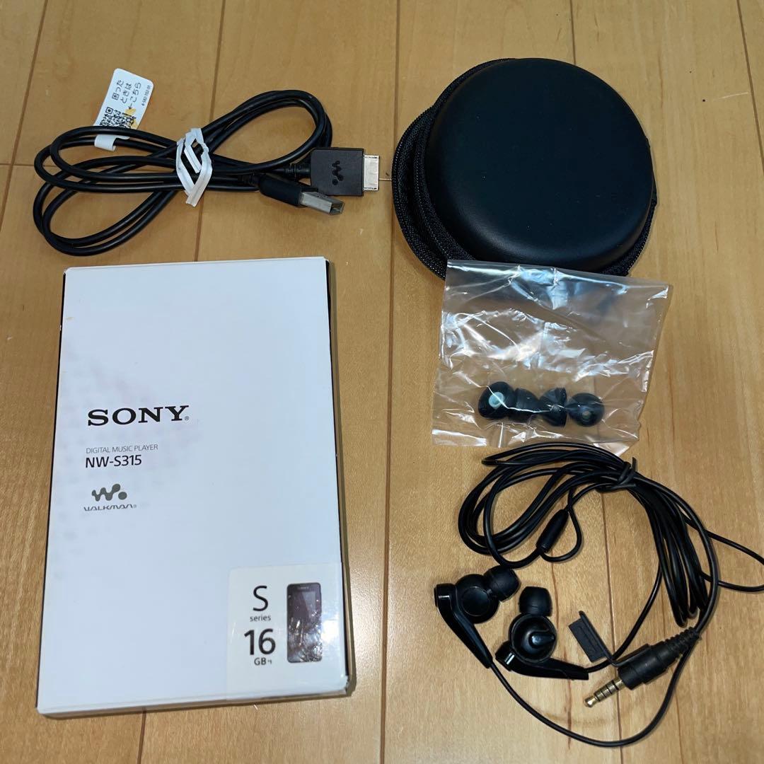 SONY NW-S315 16gb 専用イヤホン、ケーブル、保証書付き