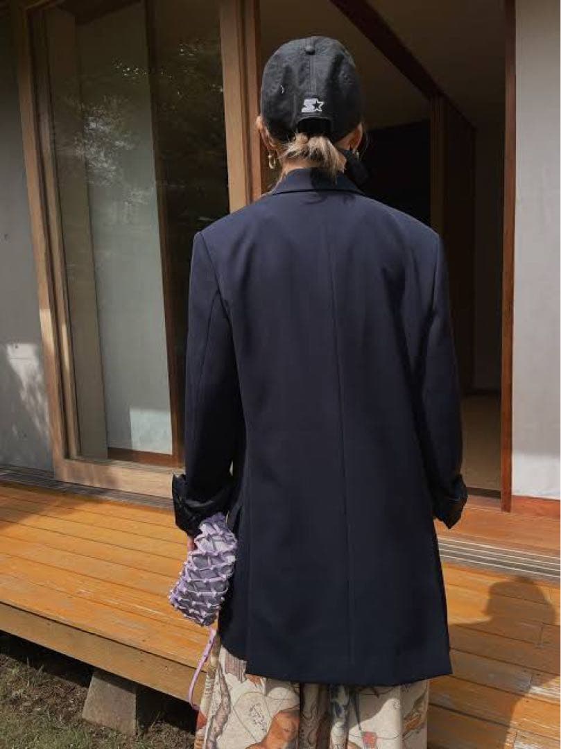 CLASSIC MINIMAL TAILORED JACKET ネイビー M