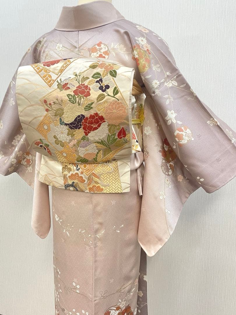 梅乃【155】正絹　訪問着　フルセット　美品　入卒式　お宮参り　七五三　桜色