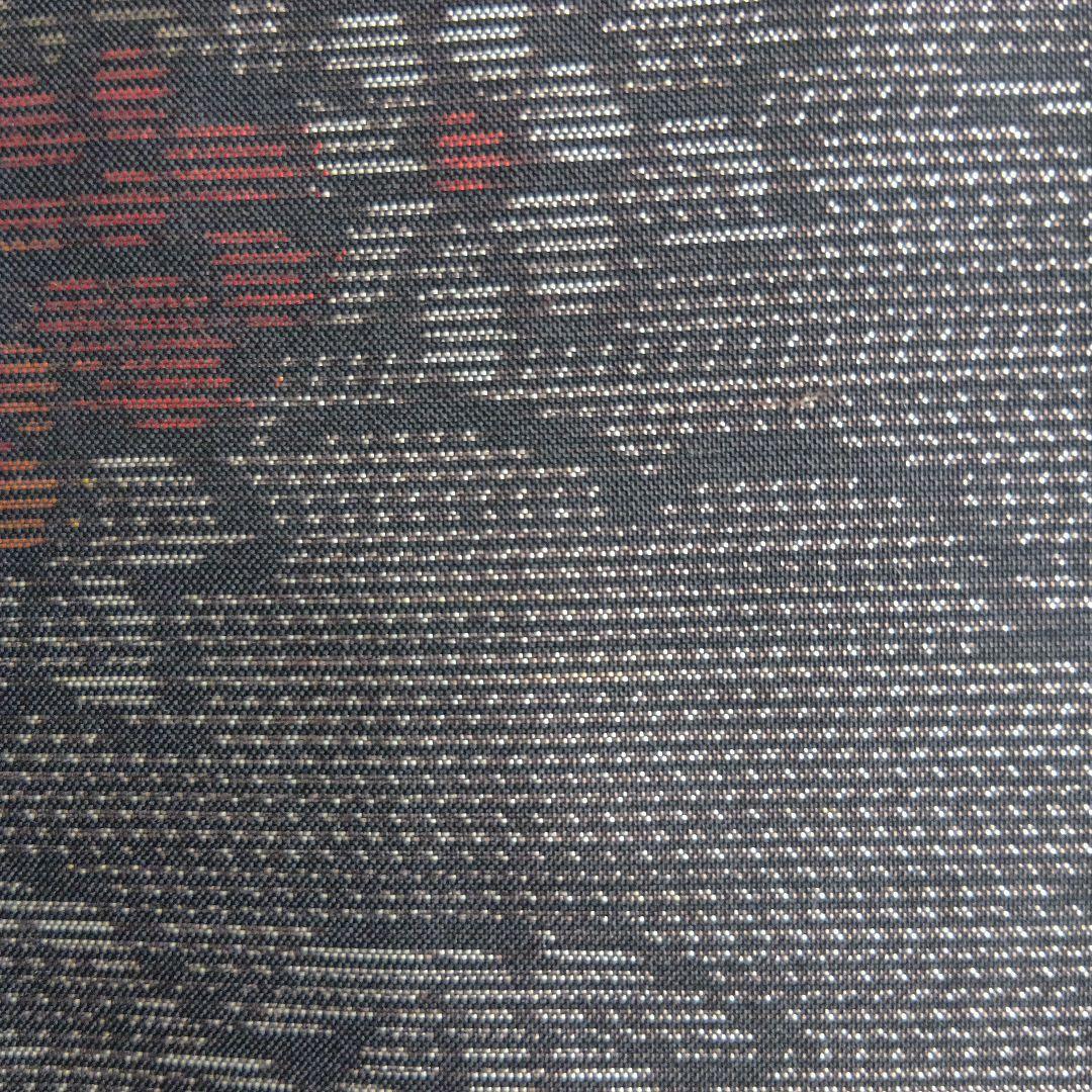 着物リメイク＊黒泥系本場大島紬　花柄＊ノースリーブテント型フレアワンピース