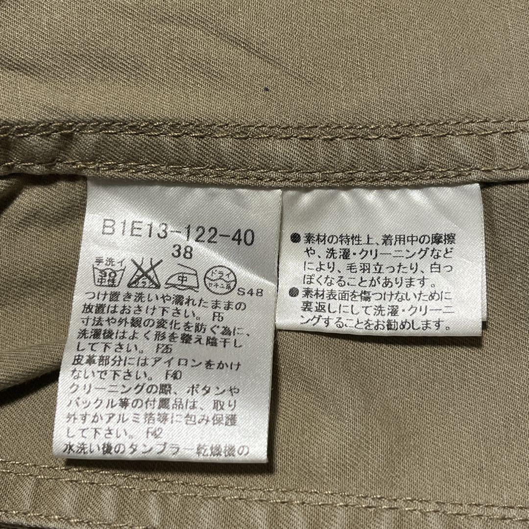 【BURBERRY 】シャツジャケット　チェック　エポーレット　牛革　三陽商会