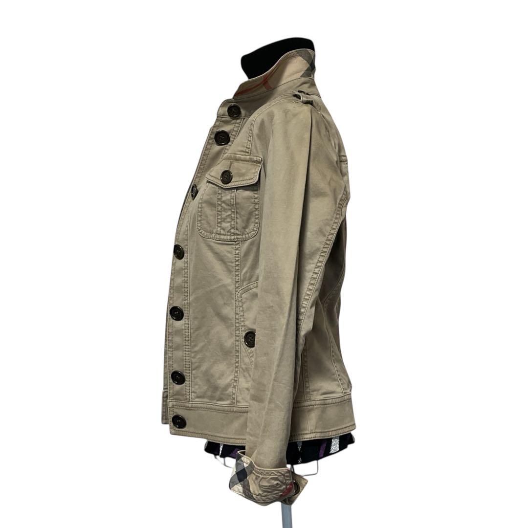 【BURBERRY 】シャツジャケット　チェック　エポーレット　牛革　三陽商会