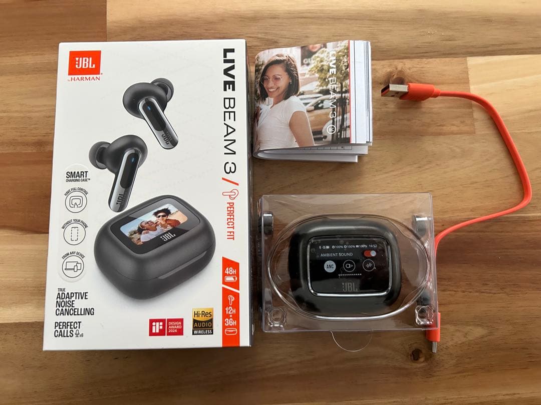 JBL LIVE BEAM 3 ワイヤレスイヤホン　ブラック　美品