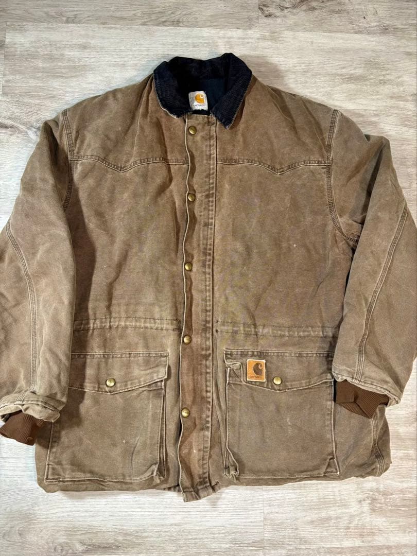 160 【至高のエイジング】カーハート ダック地 ワークジャケット 身幅63