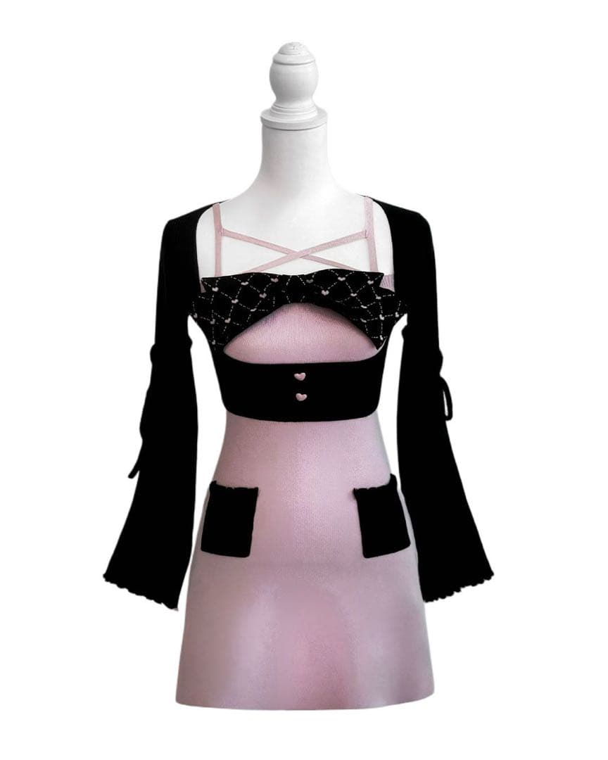 【期間限定値下げ中】Bigリボンアンサンブルワンピー ス honeymew XS