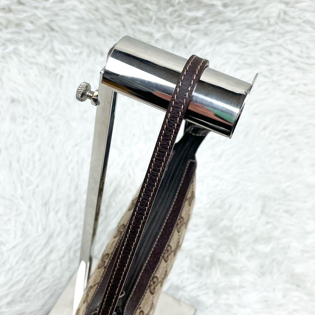 希少 グッチ アクセサリーポーチ ブーツチャーム GGキャンバス レザー