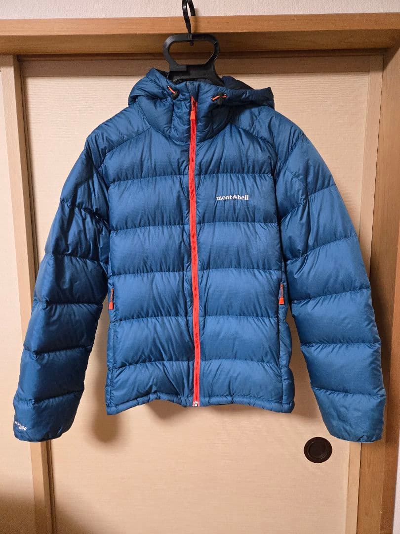 montbell フード付きダウンジャケット 青