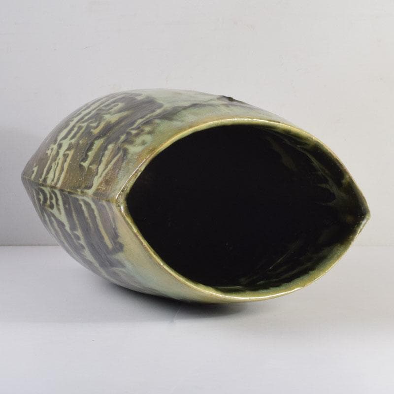 茶道具　叶光夫造　窯変釉　扁壷　嗣女妙子識箱　N　8823A