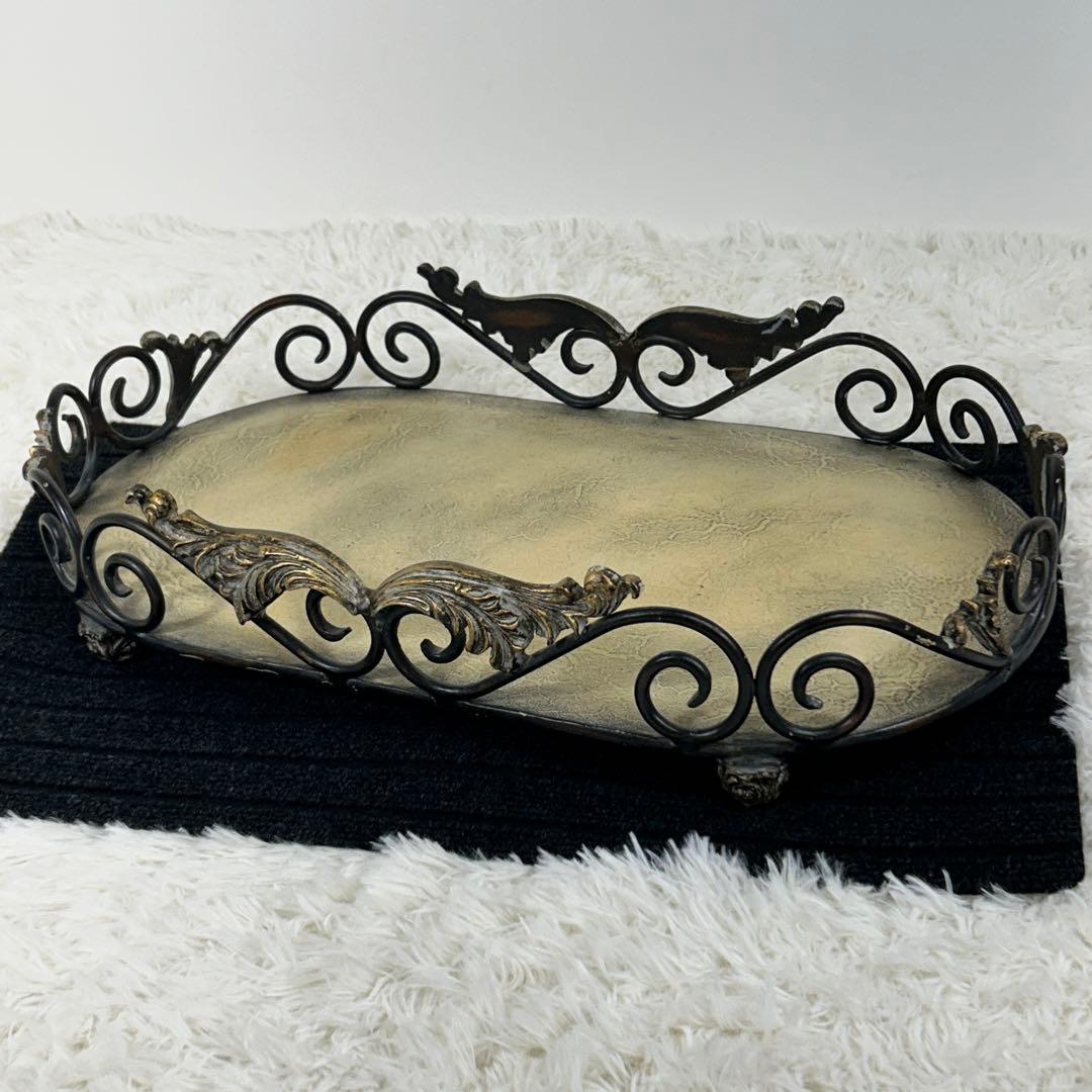 【希少】アイアン　アンティーク トレイ　インテリア　レトロ　ヴィンテージ