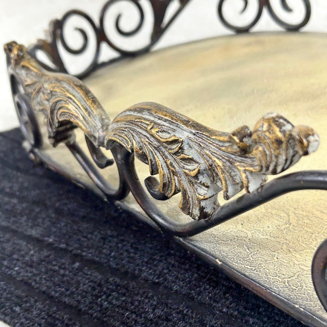 【希少】アイアン　アンティーク トレイ　インテリア　レトロ　ヴィンテージ