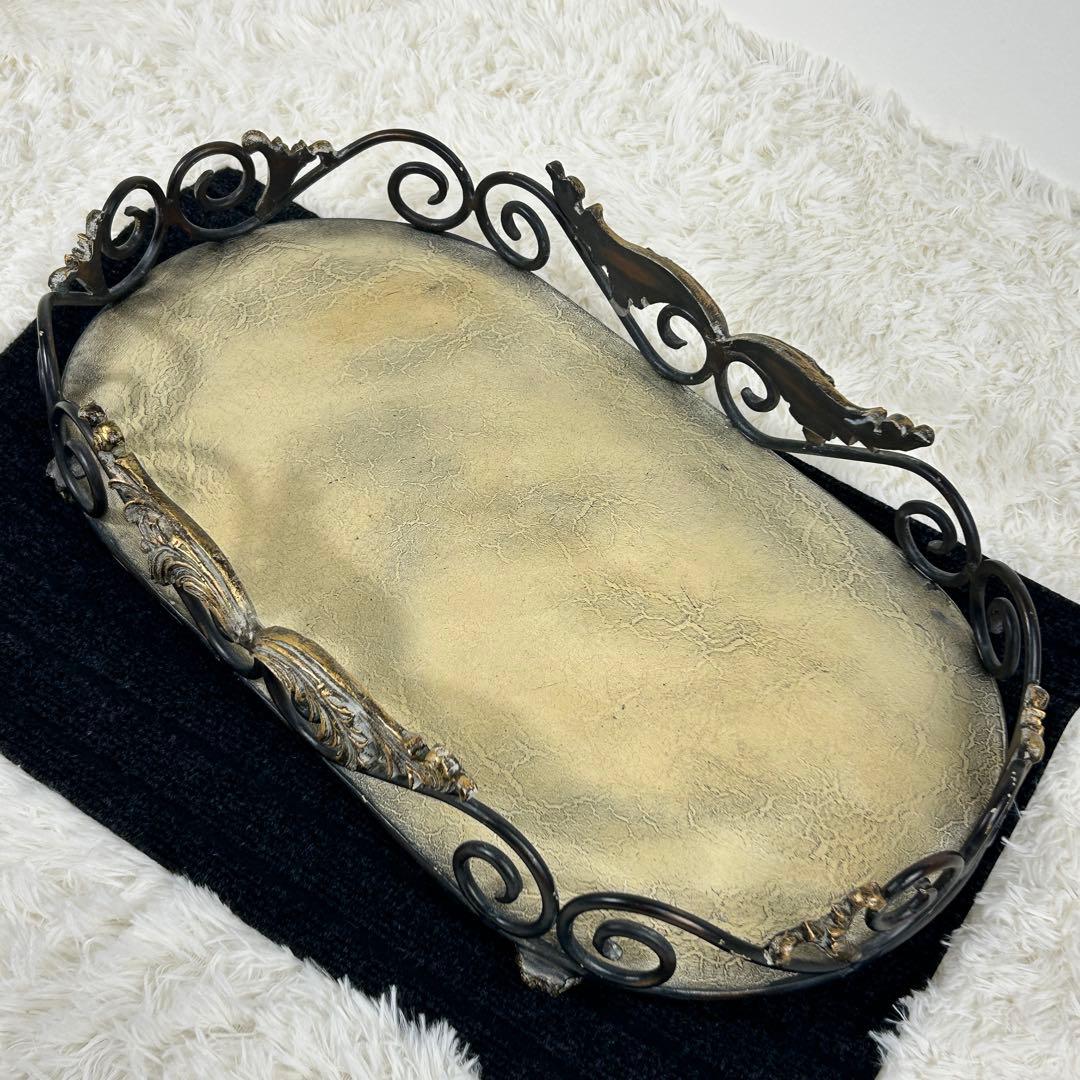 【希少】アイアン　アンティーク トレイ　インテリア　レトロ　ヴィンテージ