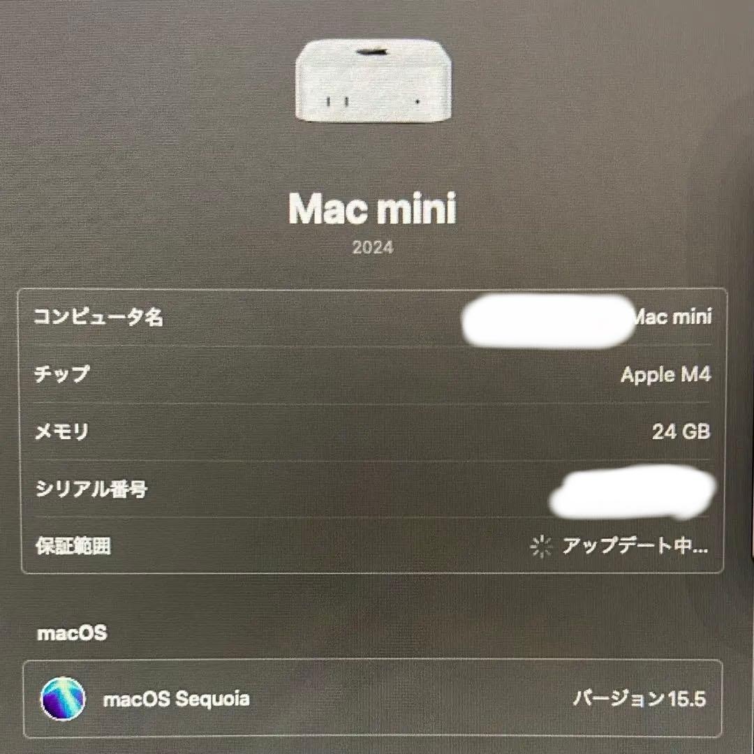 Macデスクトップ Apple Mac mini M4 24GB