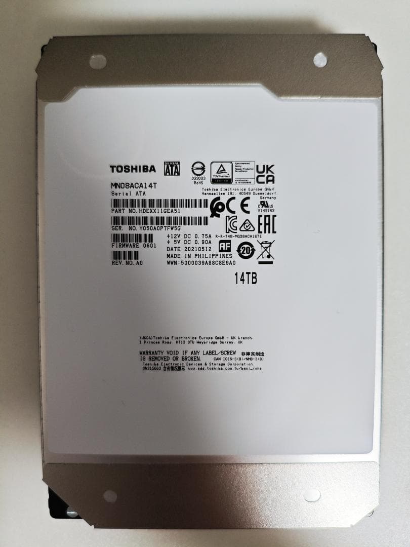 東芝 3.5インチ内蔵HDD 14TB (MN08ACA14T) 2台セット