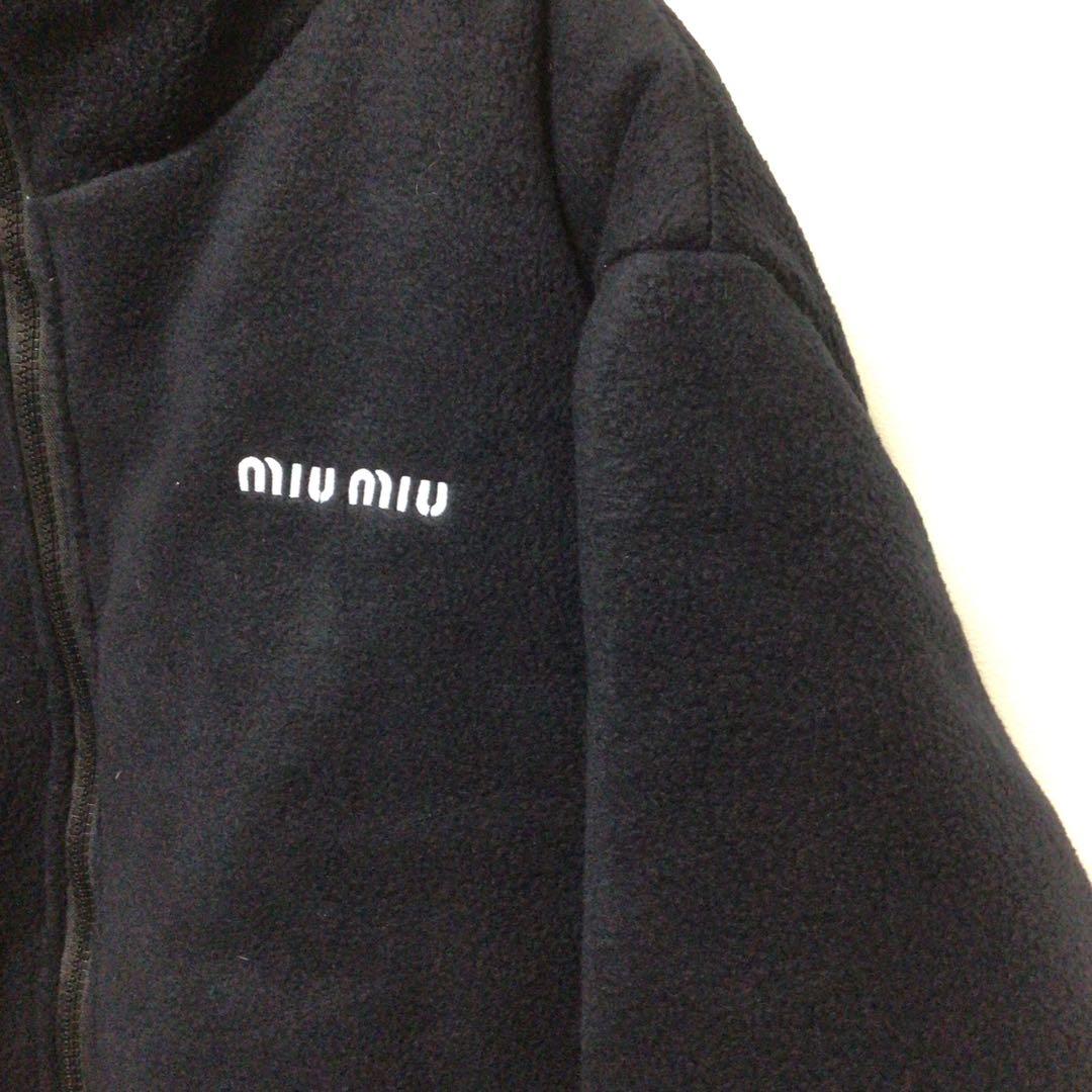 美品miu miu ネイビー ジップアップジャケット　フリース　ミュウミュウ