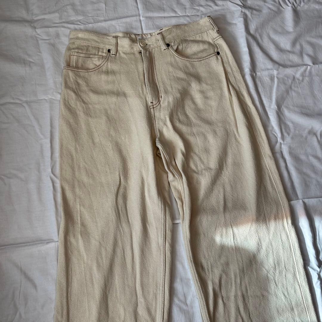 パンツ Cornier SILK NEP DENIM PANTS WHITE L