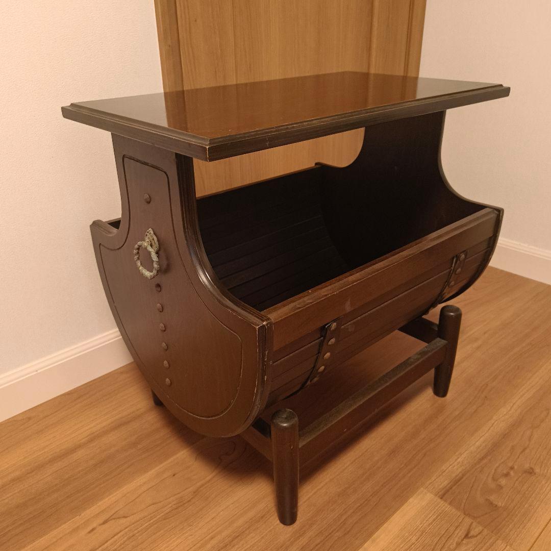 オールドカリモク　樽型サイドテーブル