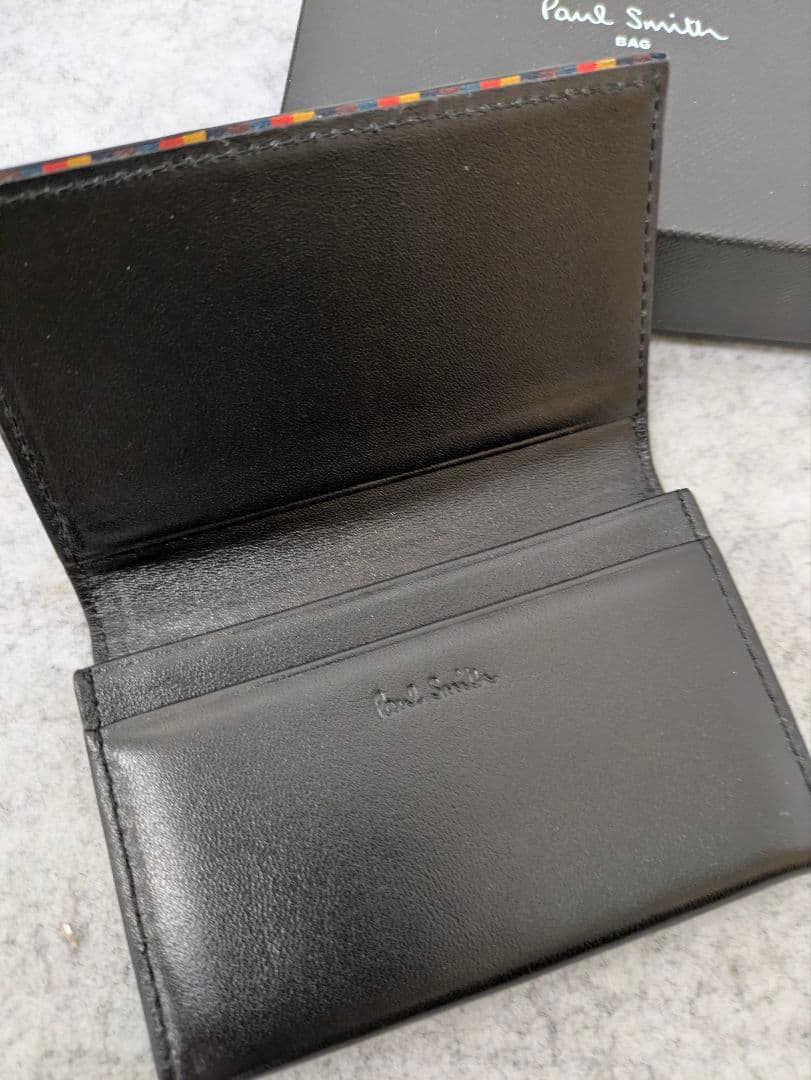 Paul Smith 名刺入 マルチストライプ 新品未使用品 ブラック 箱入