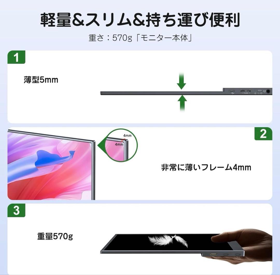 KEEPTIME 15.6インチ フルHD モバイルモニター