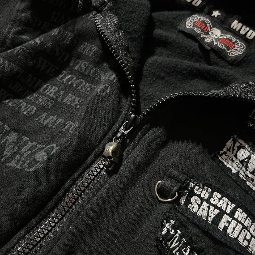 MAD PUNKS ネコ耳 ファー パーカー skull 00s archive