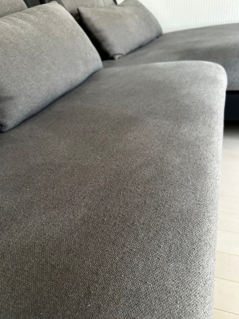 ニトリ2人掛け布張りカウチソファ(ポーション2KD GY)横のみ販売1月中旬まで