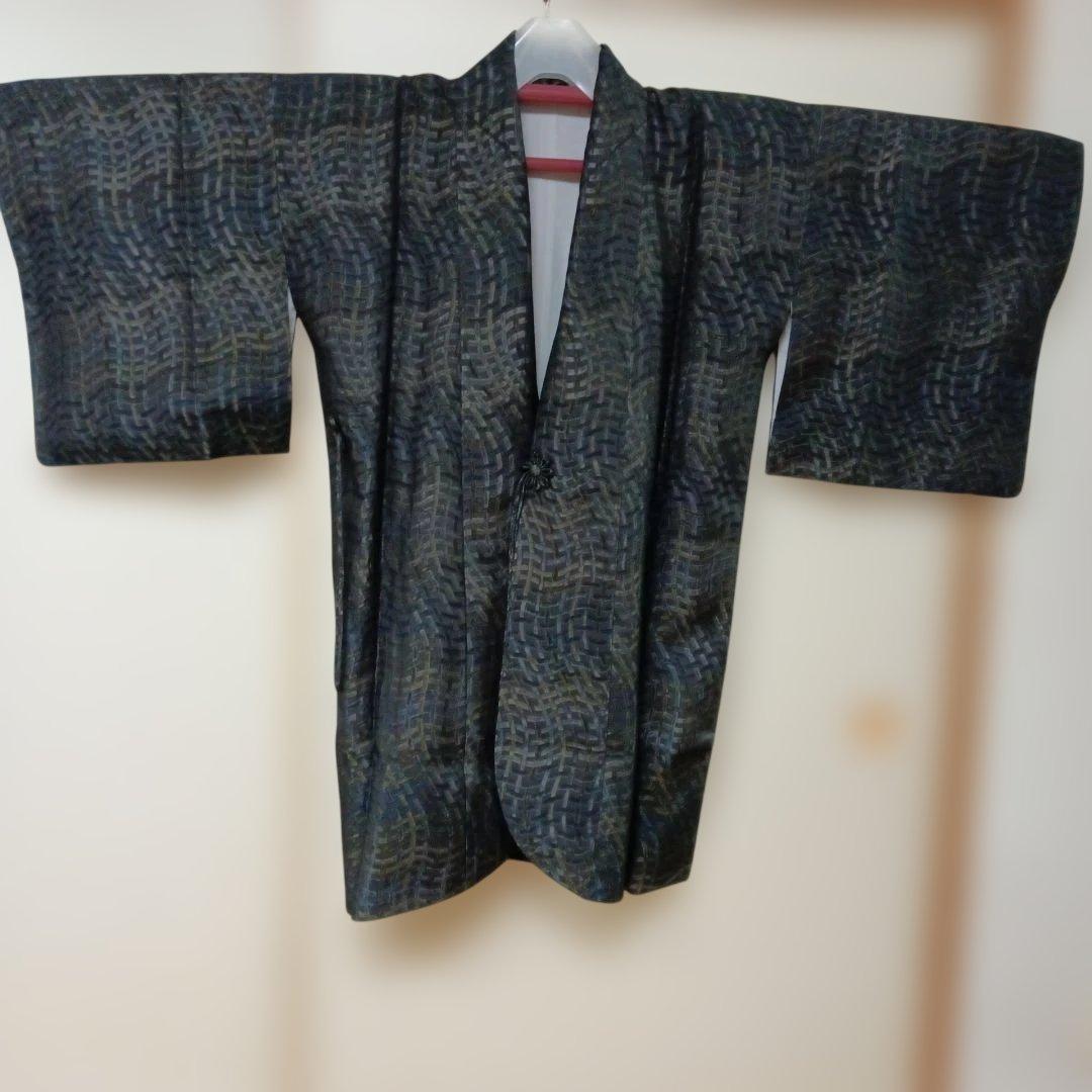 道中着 幾何学模様 黒系