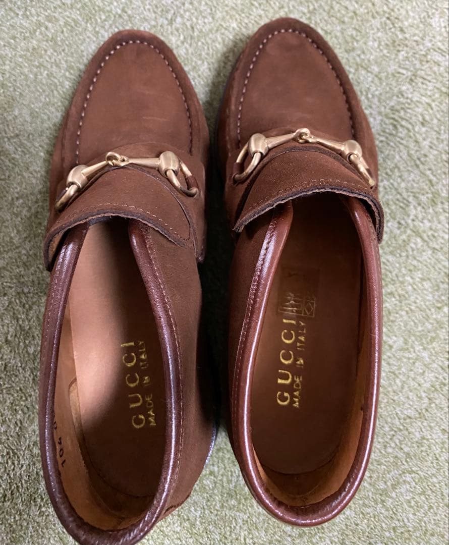 【新品未使用】GUCCI ブラウンスエード ローファー 36.5
