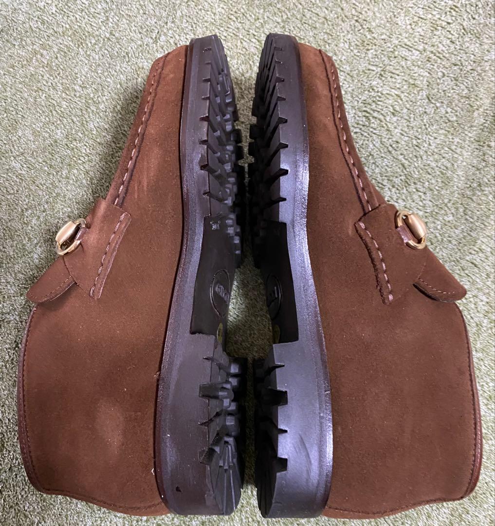 【新品未使用】GUCCI ブラウンスエード ローファー 36.5