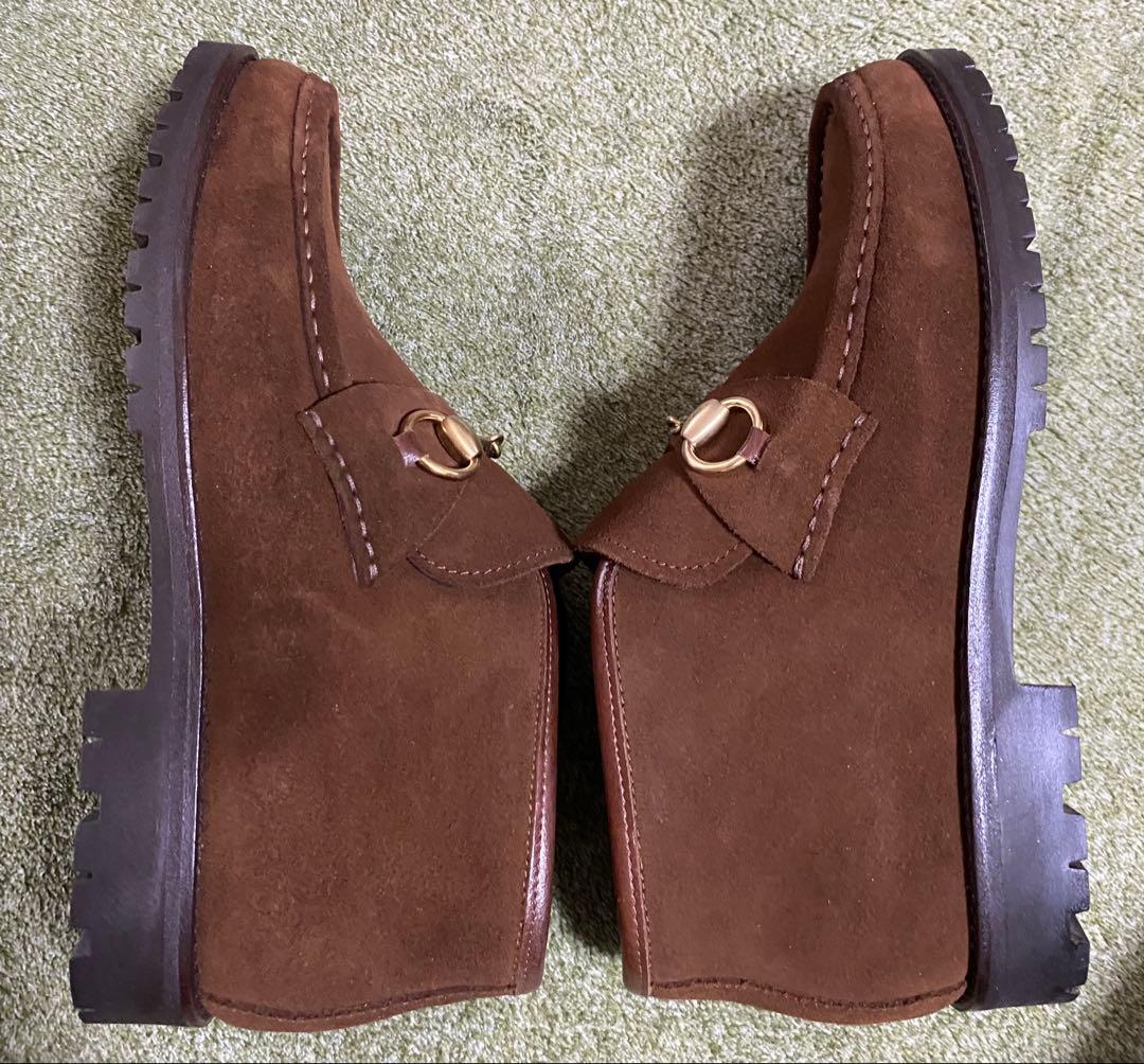 【新品未使用】GUCCI ブラウンスエード ローファー 36.5